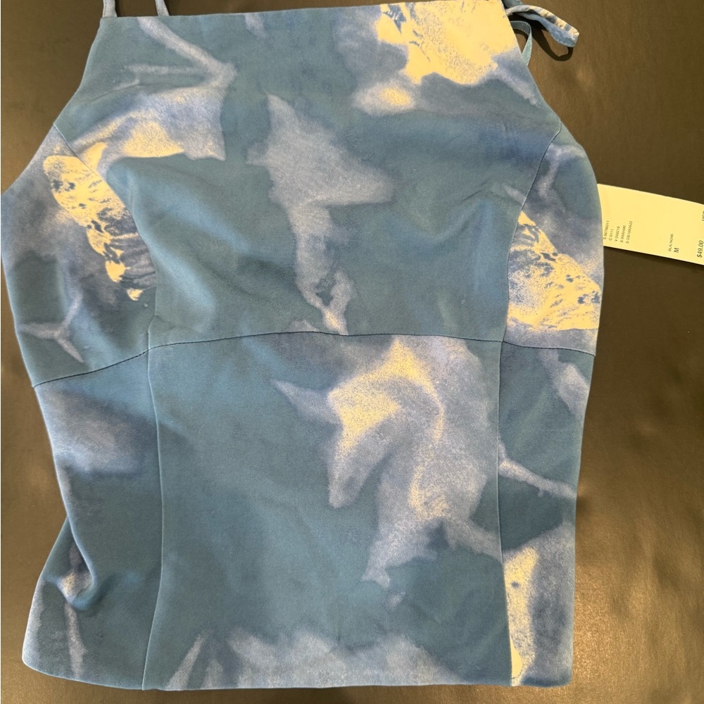 Silence + Noise Jadie Strappy-Back Top 
NWT Beautiful Blue Satin Top